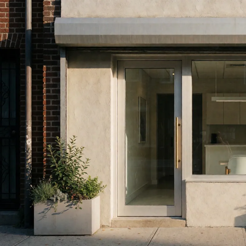 The entrance to Woodside Physical Therapy on 61st Street