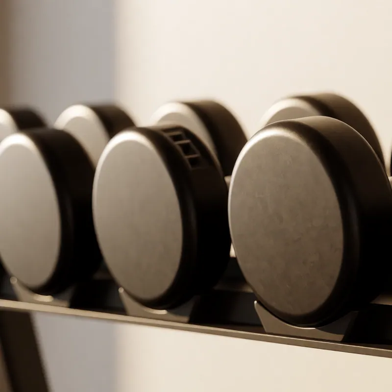 Dumbbells on the rack at Woodside Physical Therapy