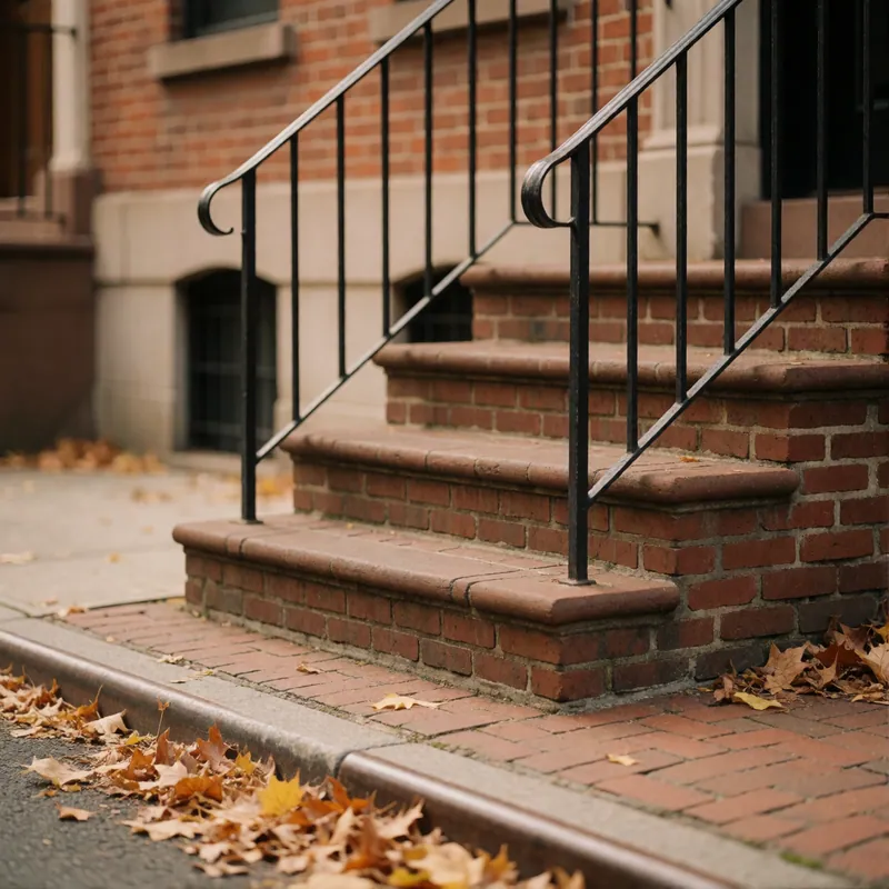 A Queens stoop near the Woodside Physical Therapy clinic