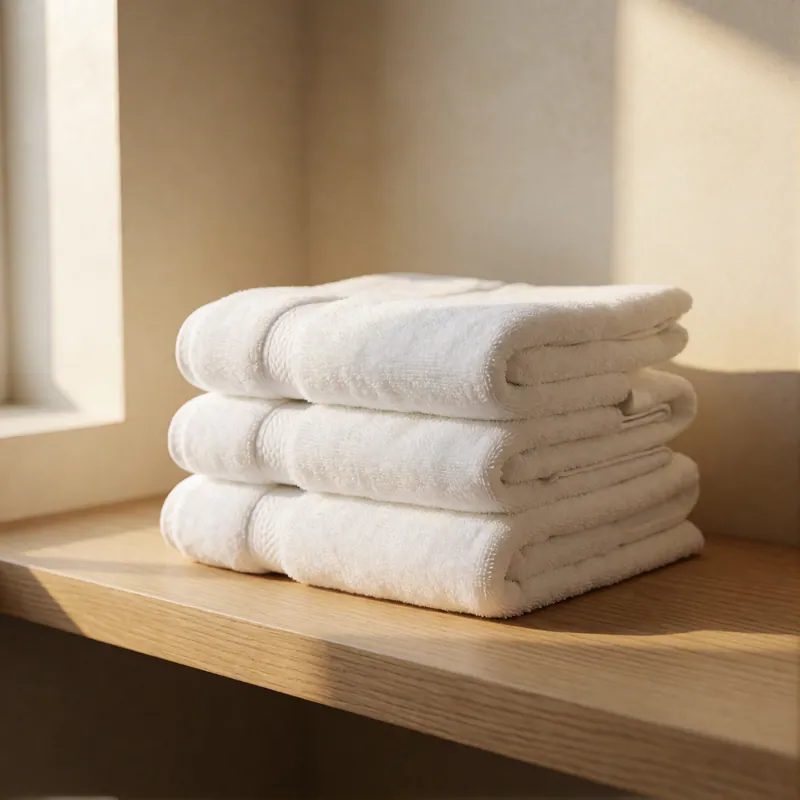 Folded towels at Woodside Physical Therapy